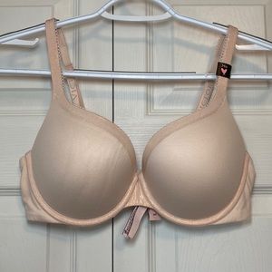 NWT VICTORIAS SECRET BODY VICTORIA PERFECT SHAPE PUSHUP BRA 34D light pink nude